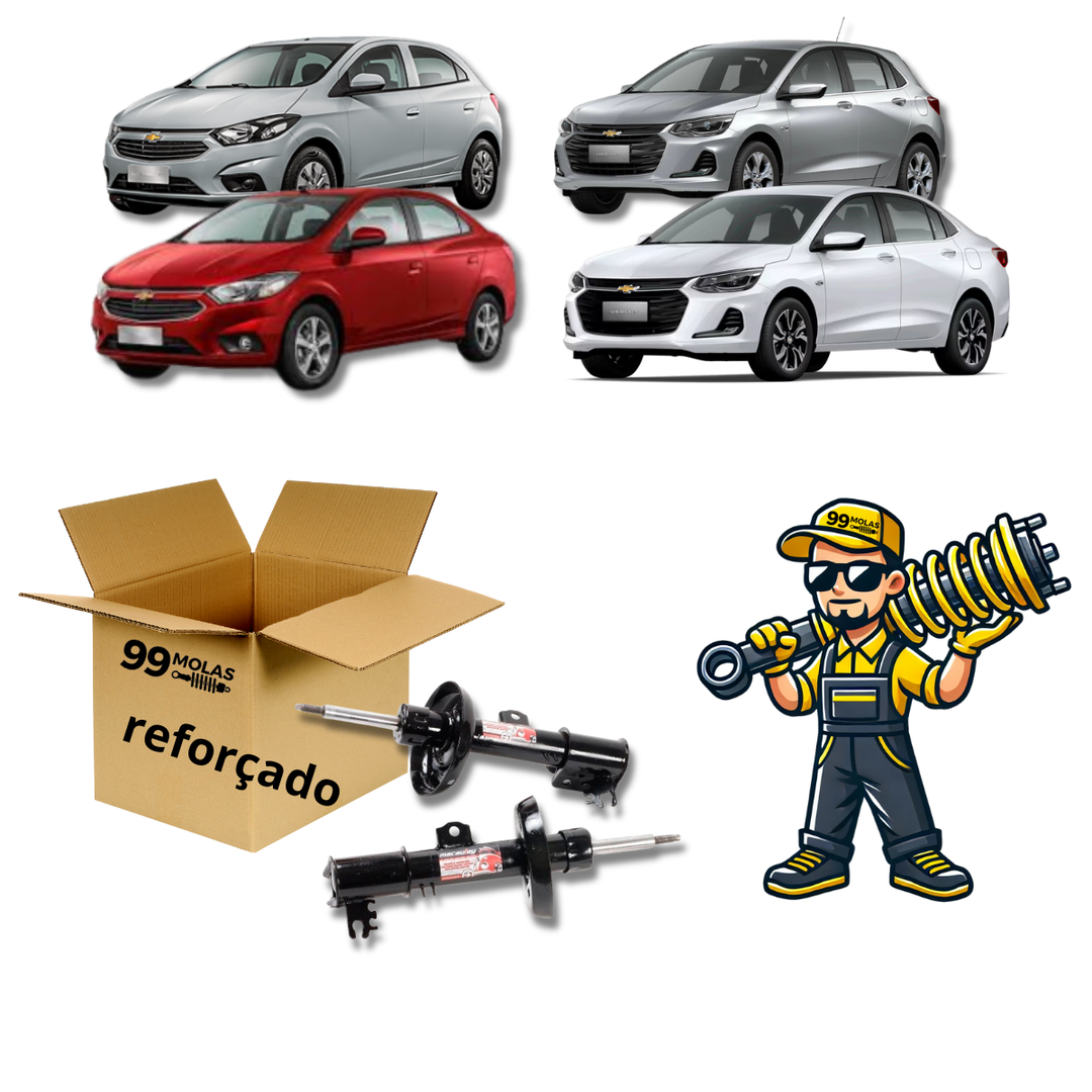 Amortecedor Reforçado Chevrolet Onix Sedan/Hatch até 2019 Kit Dianteiro