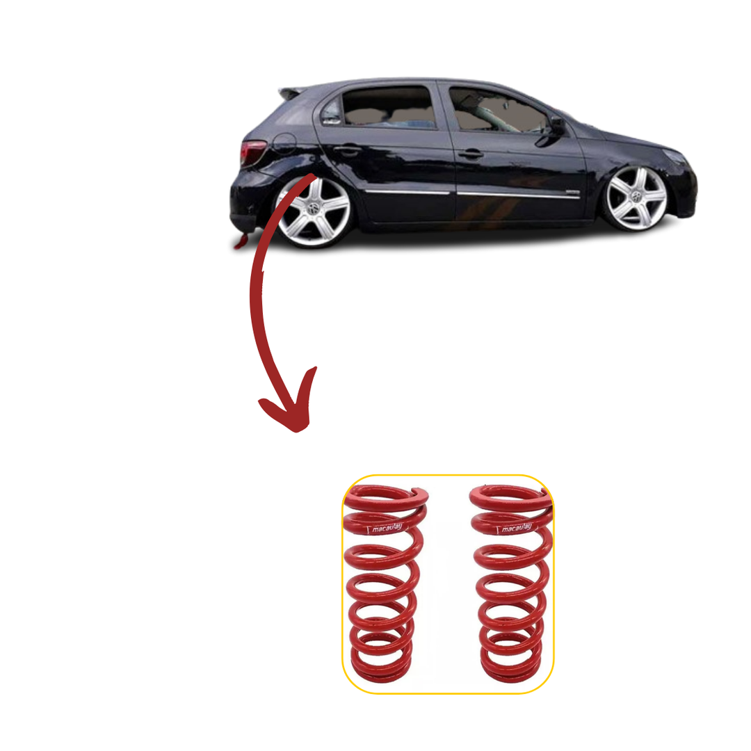 Molas Traseiras Reforçadas Slim 12mm - Gol G5 - 2008 Ate 2012